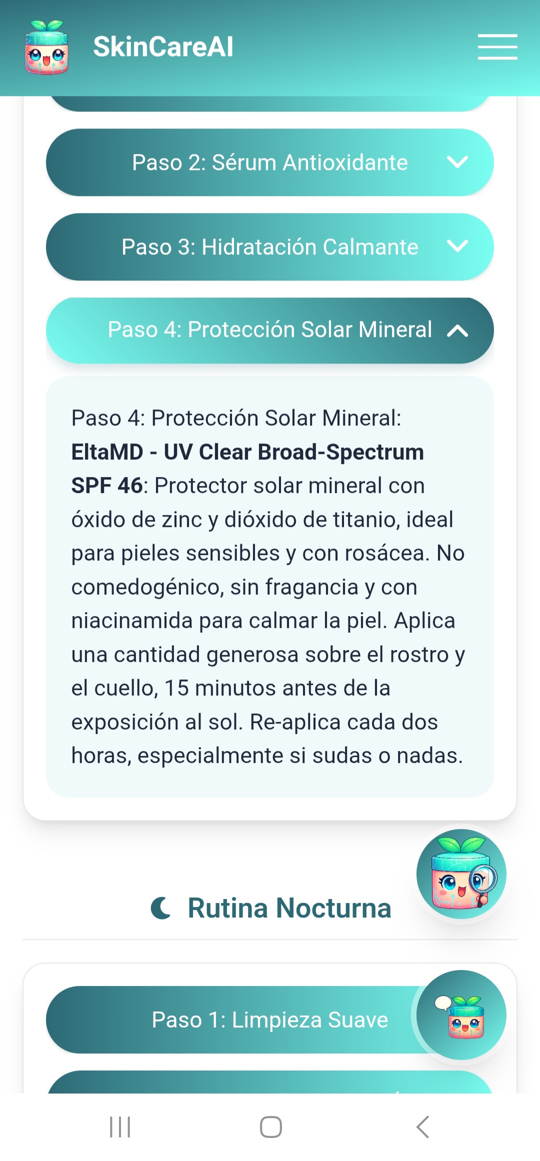 Paso 4: Revisa los pasos de tu rutina en tu perfil