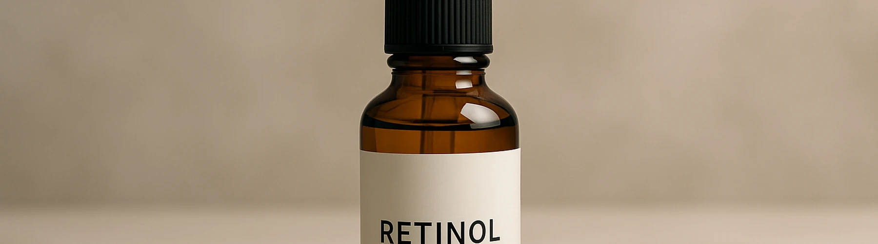 Banner horizontal: Frasco de retinol serum